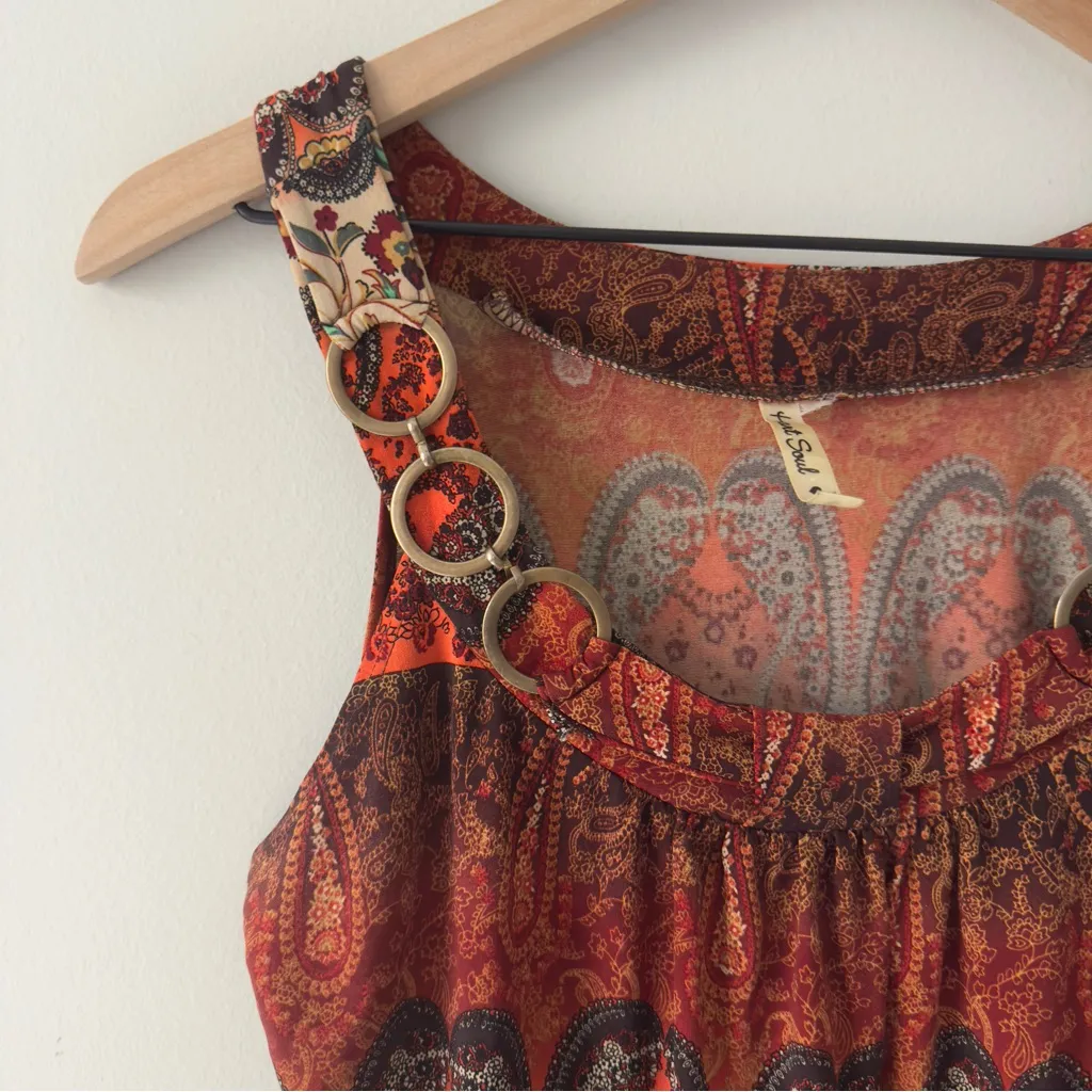 Y2K Heart Souls Paisley Print Sleeveless Top Sleeveless Tank Floral Banded Waist - Image 6