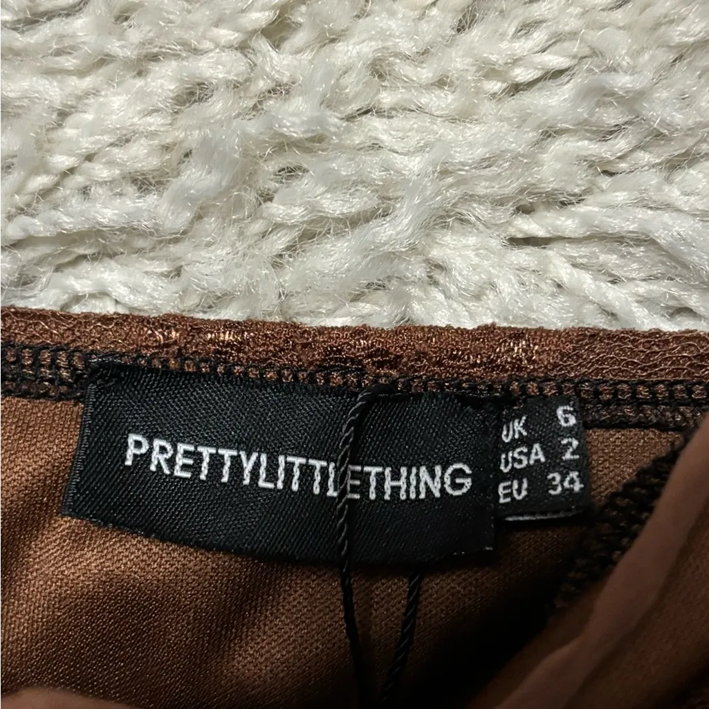 PrettyLittleThing Chocolate Lace Underwired Dress Size 2 - Image 9