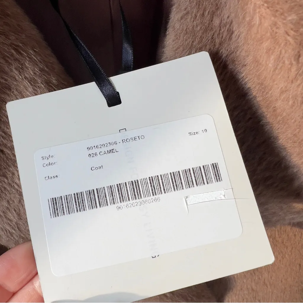 NWT MaxMara Roseto Wool and Alpaca Midi Coat Jacket in Camel - Image 11