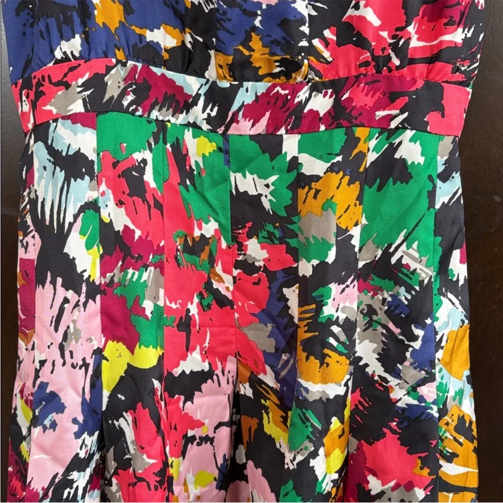 EUC J. Crew Silk Floral Brushstroke Dress Size 2 - Image 6
