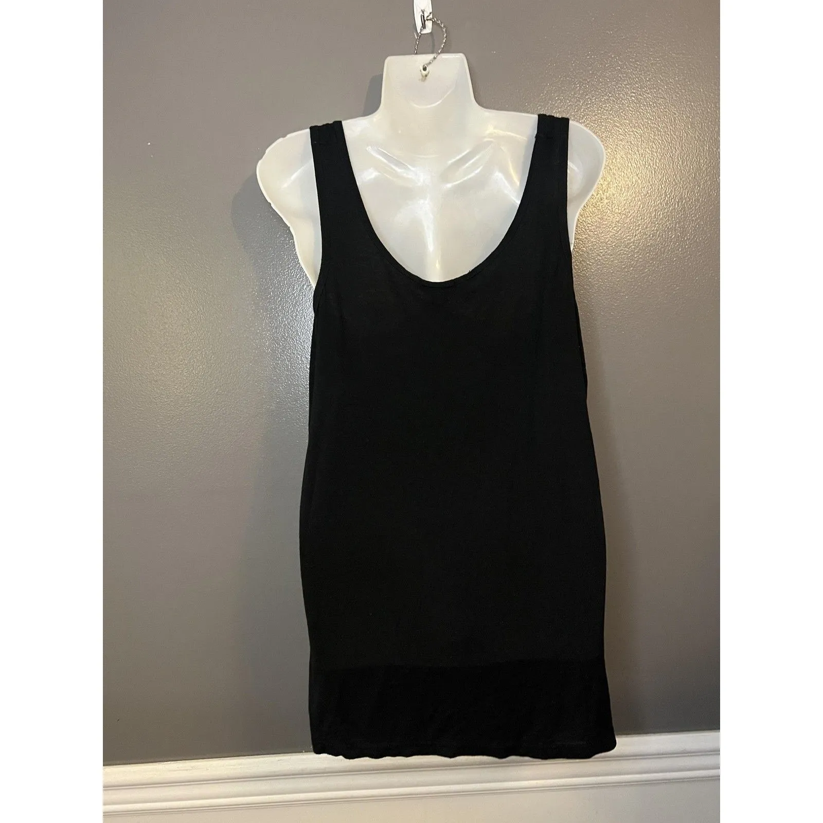 Jonathan Martin Tank Top Womens Large Black Rhinestone Embellished Sleeveless - Image 4