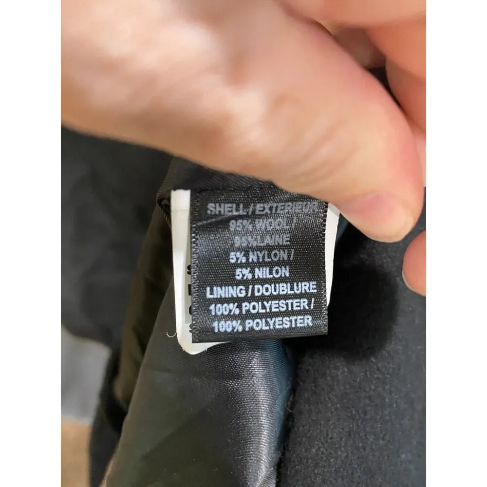 Sam Edelman Coats Womens 6 Black Long Sleeve Button Front Notch Collared Wool C6 - Image 5