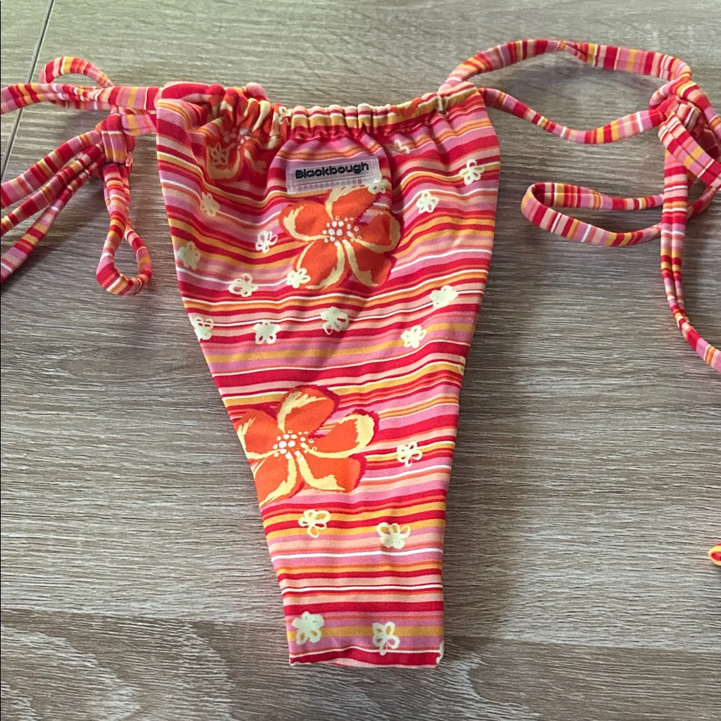 Blackbough Pink and Orange Striped Bikini Bottom - Image 4