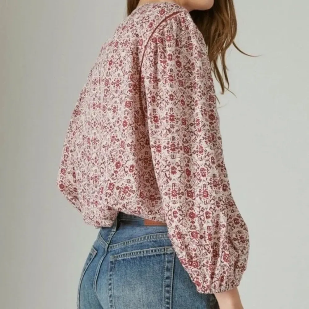 Lucky Brand Floral Peasant Blouse, Size XS New w/Tag $89.50 - Image 7