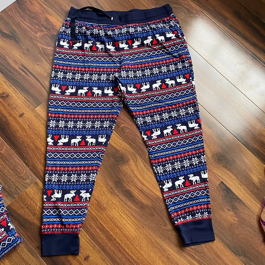 Lanz of Salzburg 100% Cotton Slim Fit Henley Top Legging Bottom Pajamas Blue Size XL - Image 14