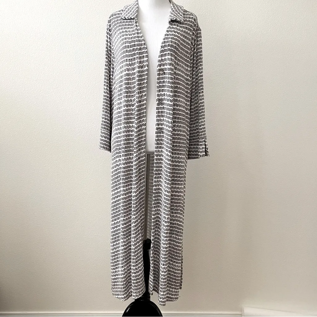 Chico’s Travelers Classic Palazzo Print Duster Jacket 2/Medium - Image 13
