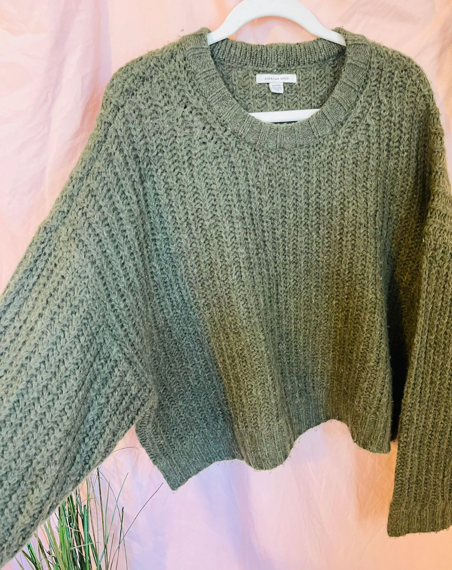 American Eagle Green Oversized Sweater XL - Image 2