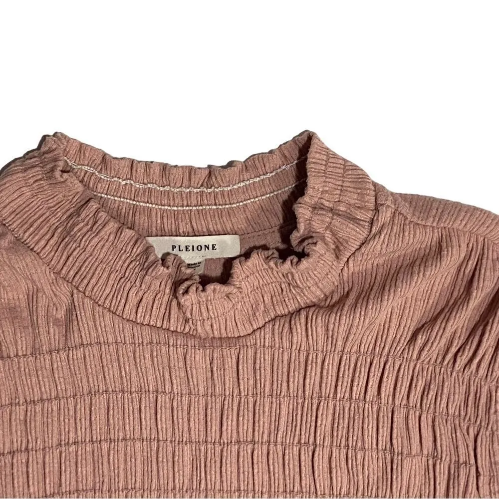 Pleione Textured Mock Neck Sleeveless Blouse Size Medium - Image 4