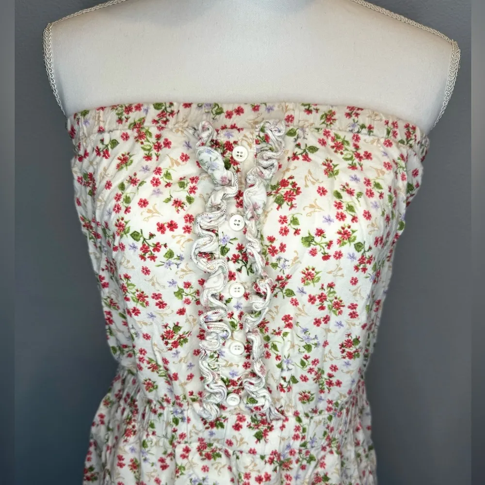 Ditzy Floral Romper | Medium | VGUC | Pockets | Beach Cover | Lightweight - Image 3