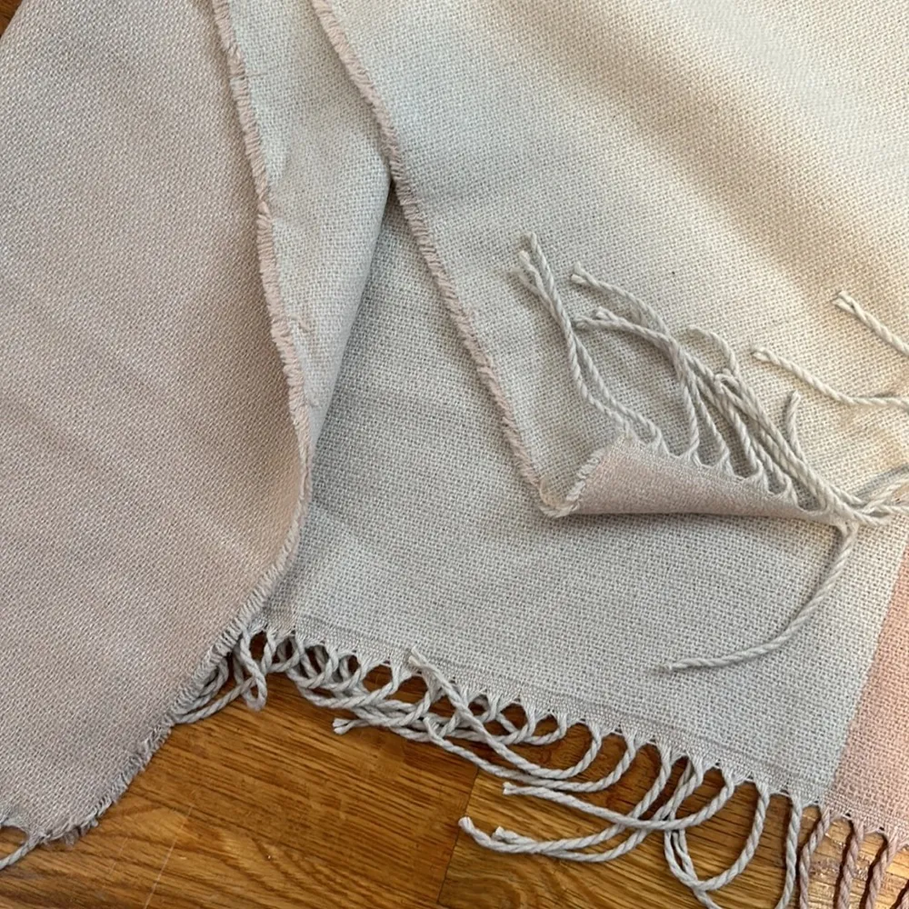 Slow & Kyo New Women’s One Size Color Block Pink Tan Fringe Poncho Shawl Boho - Image 4