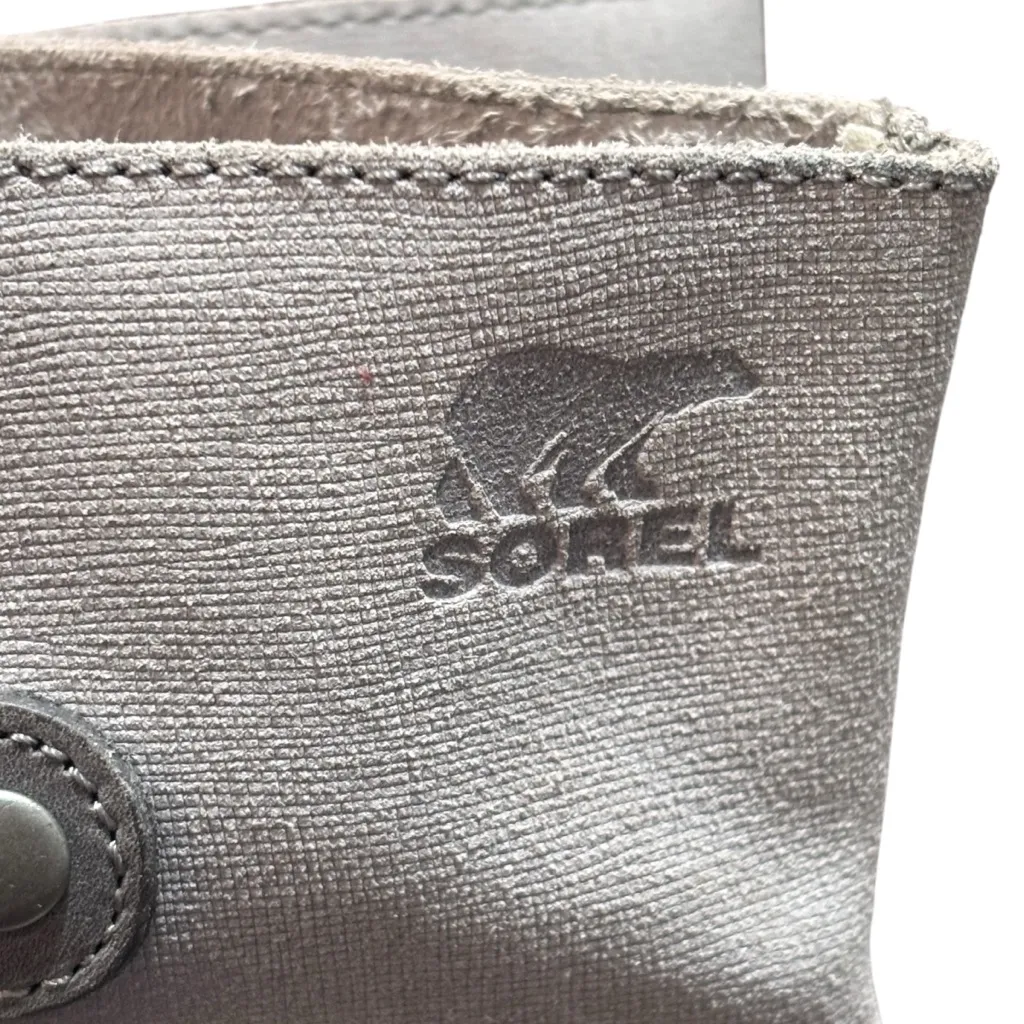 Sorel Joan of Arctic Wedge II Taupe Leather Ankle Boots Size US 10 Women’s - Image 4