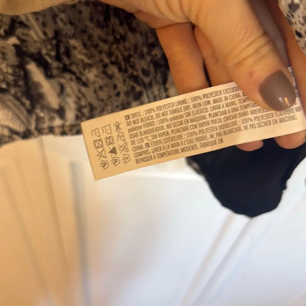 English factory metallic smocked snake print long sleeve dress - Image 6