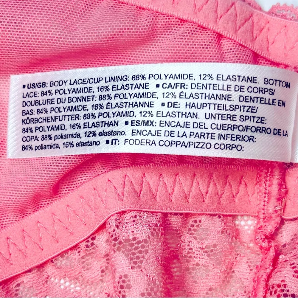 Iris & Lilly Pink Flirty Floral Lace Adjustable Bralette Pullover Size XS New! - Image 5