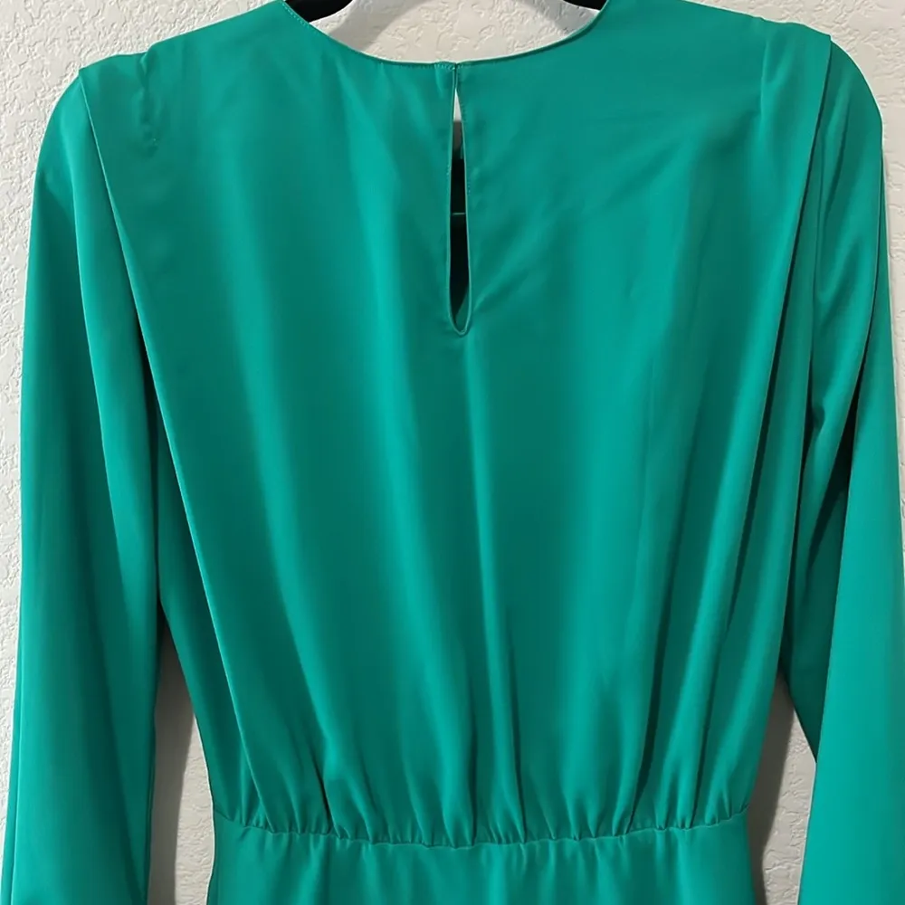 AMANDA UPRICHARD Felicia Long Sleeve Mini Dress, Green Juniper, Size S - Image 7