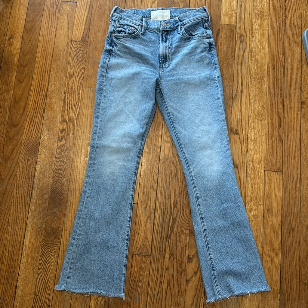 MOTHER Superior The Outsider Flood Fray In Are We There Yet crop blue denim 26 - Image 2