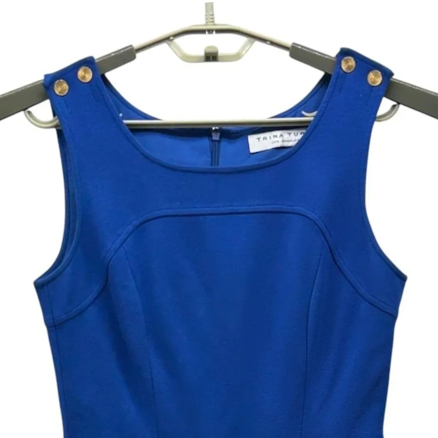 Trina Turk Fit And Flare Party Dress Blue 4 - Image 4
