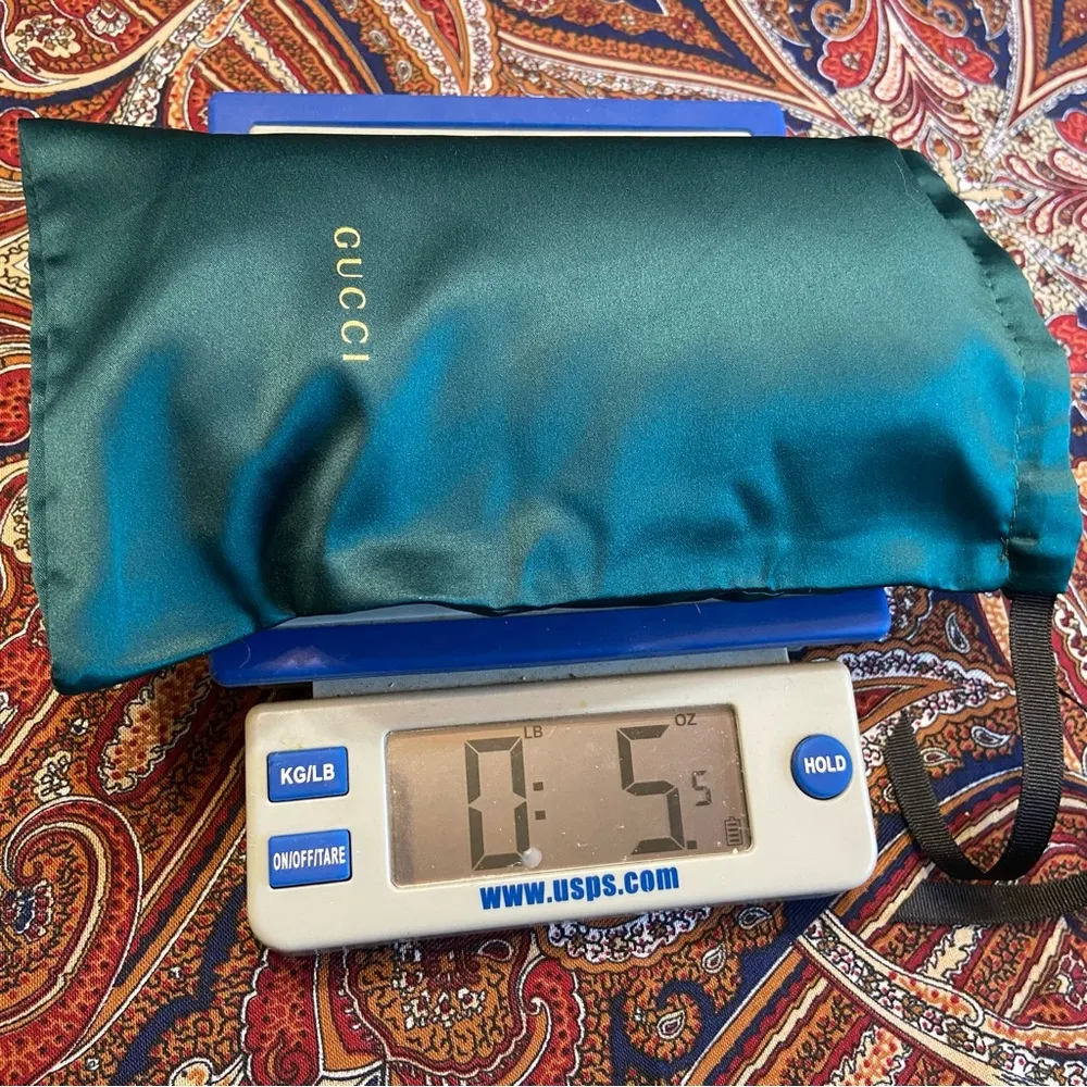 Gucci Sunglasses Eyeglasses Velvet Case Cloth & Pouch Teal Green Lux Set Replace - Image 7