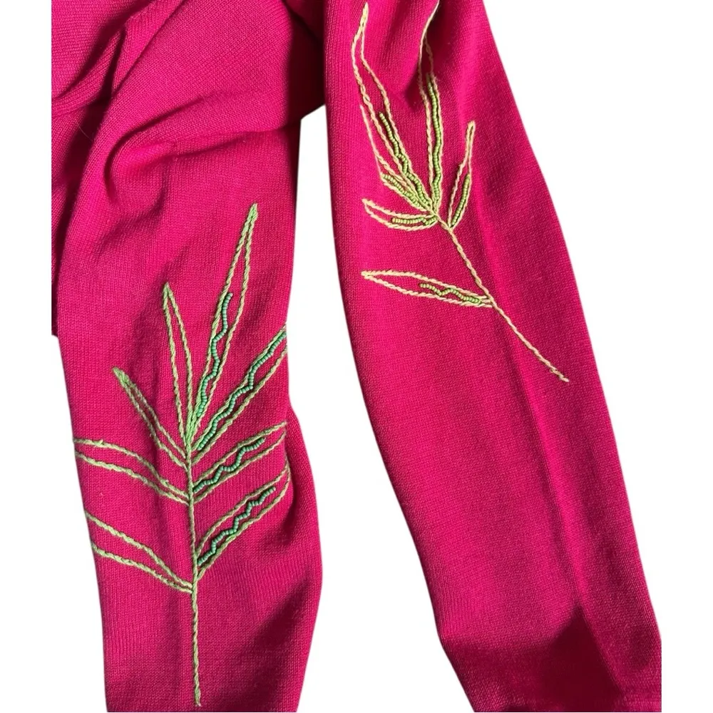 Vintage Susan Bristol Cardigan Sweater Floral Embroidered Hummingbird 90s - Image 5