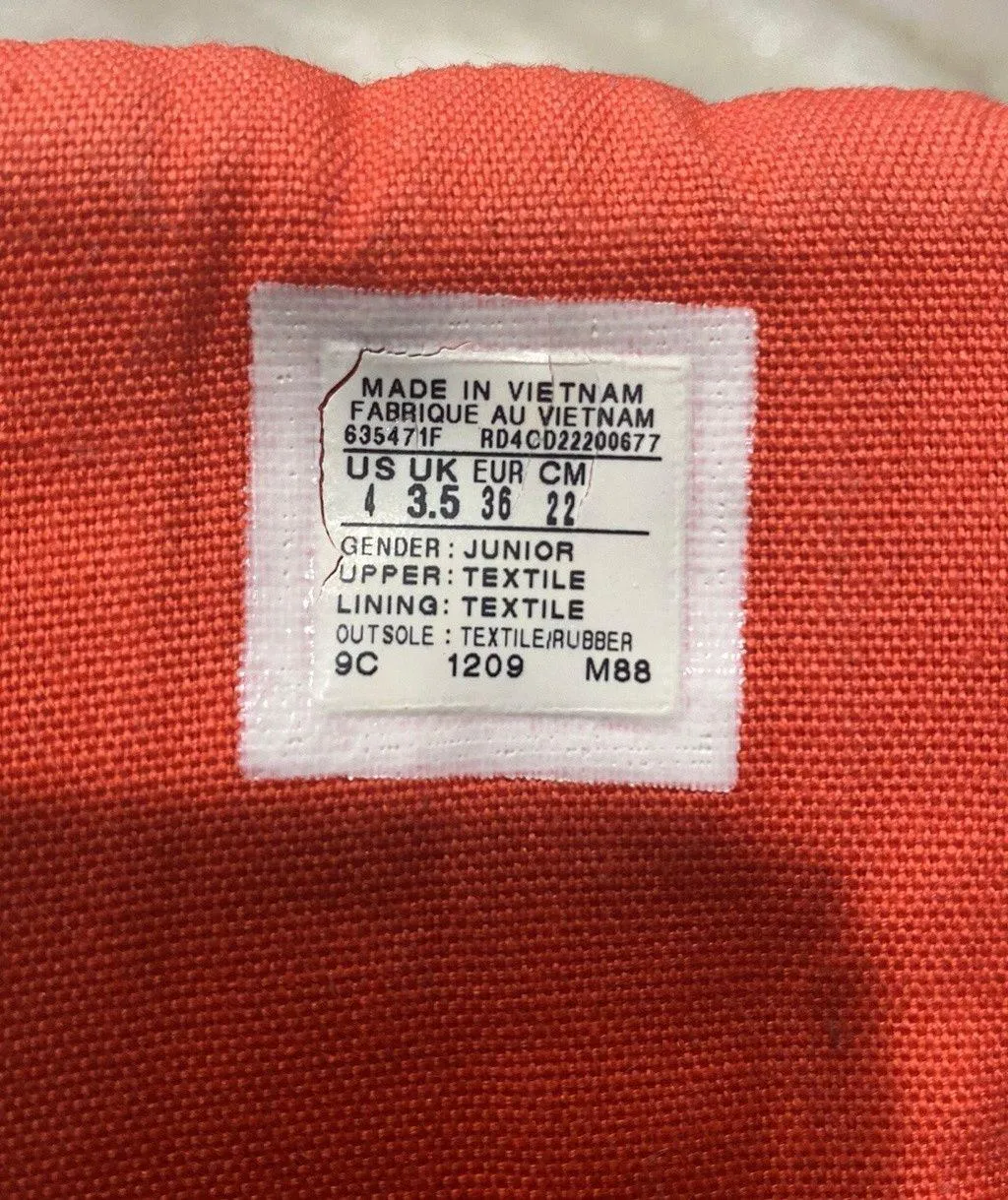 Converse All Star Camo Gray Orange Sneakers size 4 - Image 6