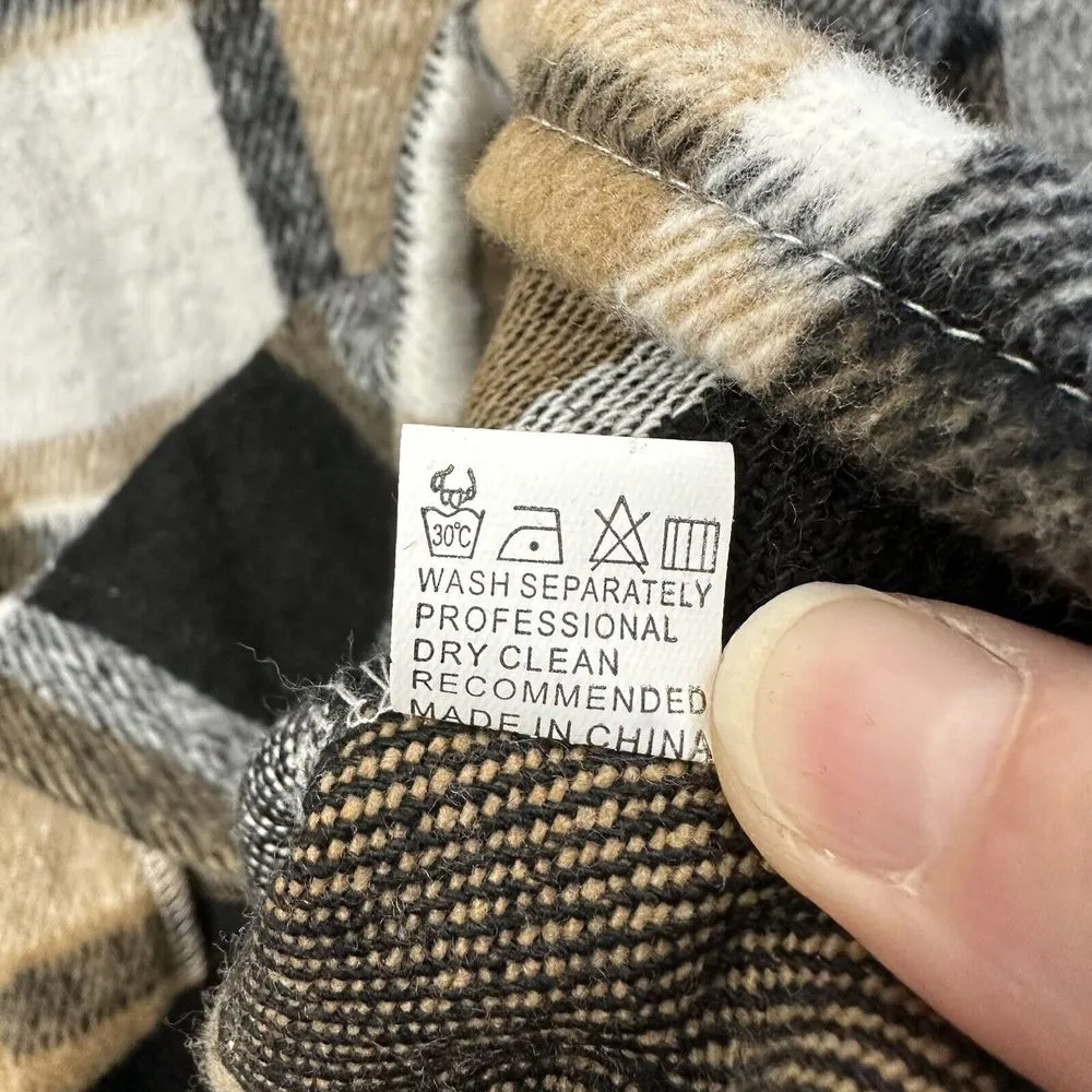 Ethan N Joy Long Flannel Plaid Shacket Travel Lightweight‎ Preppy Women's S Black - Image 5