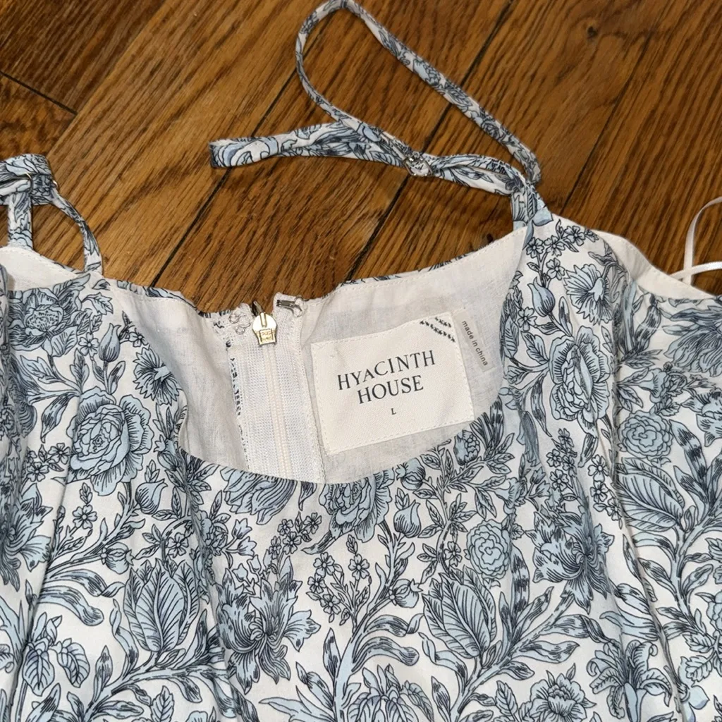 Tuckernuck HYACINTH HOUSE Blue and White Floral Tiered Teresa Maxi Dress L Size L - Image 2