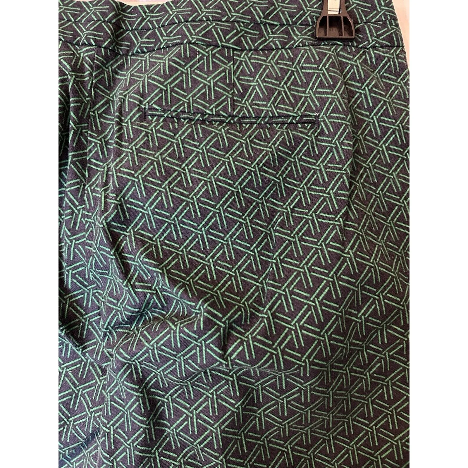 Banana Republic Womens Crop Pants Green Geometric Hampton Fit Size‎ 6P - Image 7