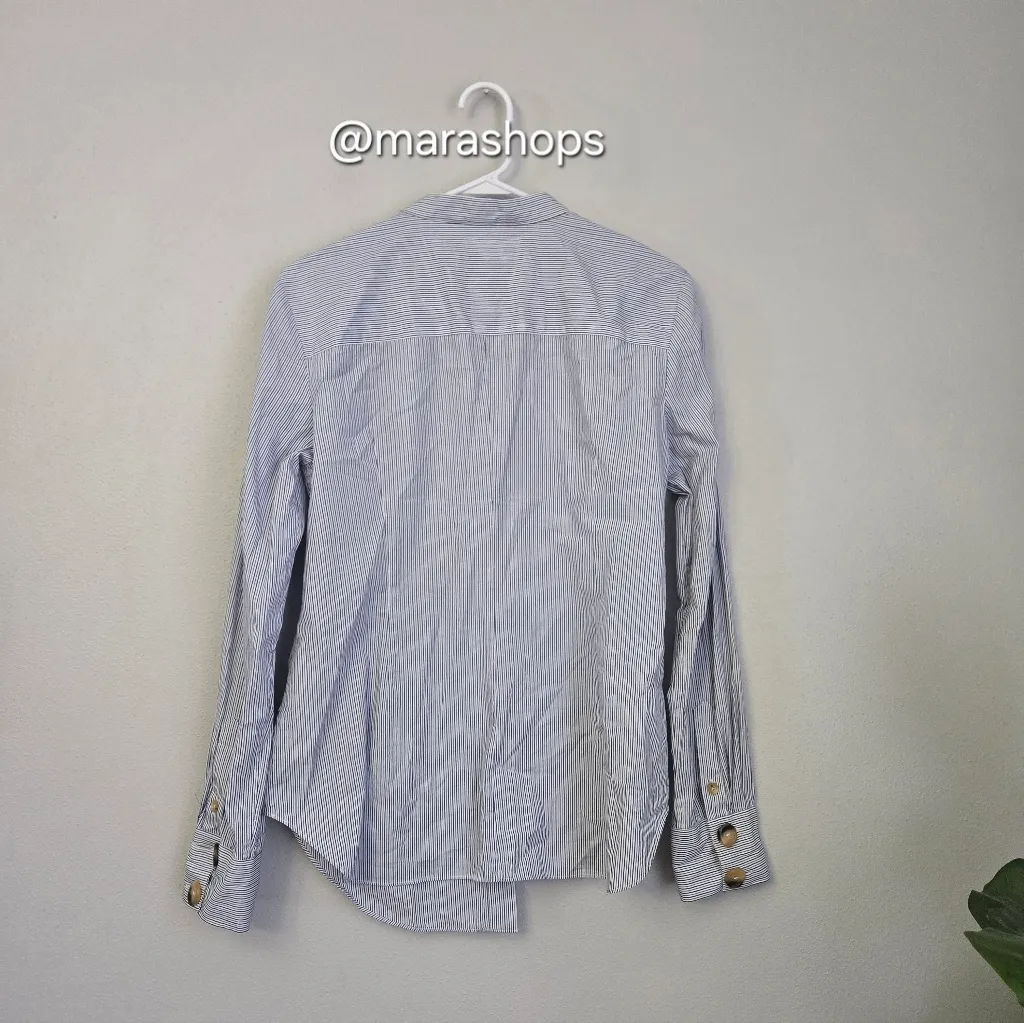 Tibi Jones Asymmetrical Pinstripe Shirt - Image 6