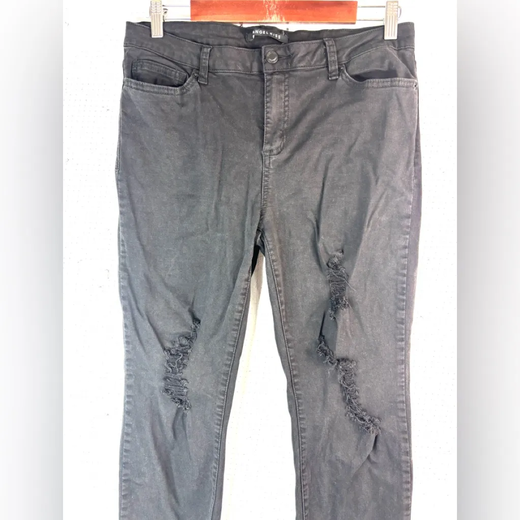 Angel Kiss 12 Distressed Ripped Black Straight Leg Pants - Image 3