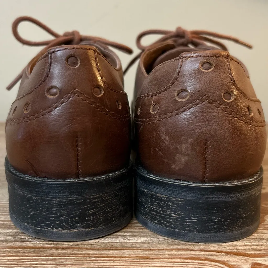 Miz Mooz | Monaco Women's Brown Leather Oxford Wingtip Lace-Up Shoes 7.5 - Image 5