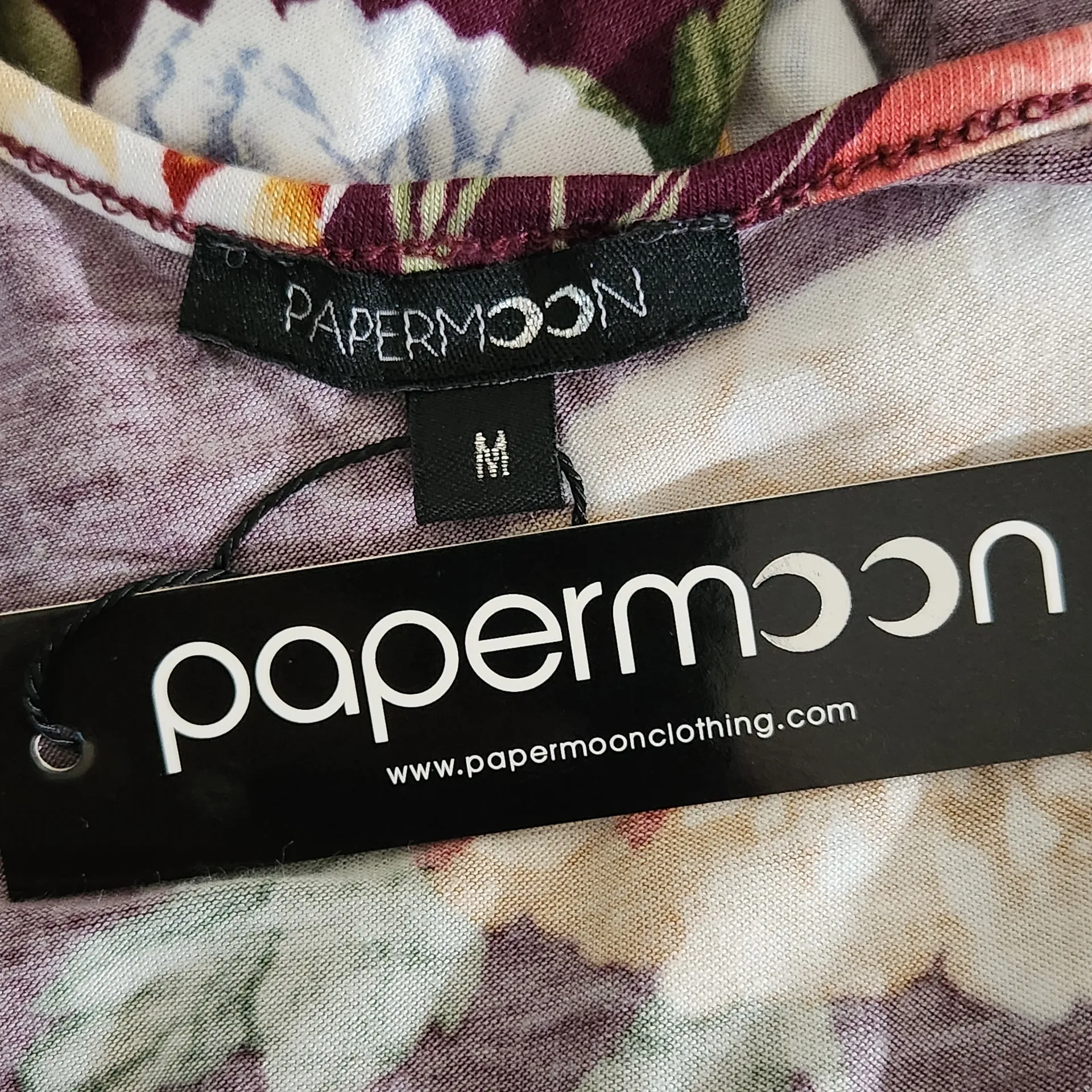 Papermoon Burgundy Floral Tank Top NWT Size Medium Burgundy Floral Top - Image 7