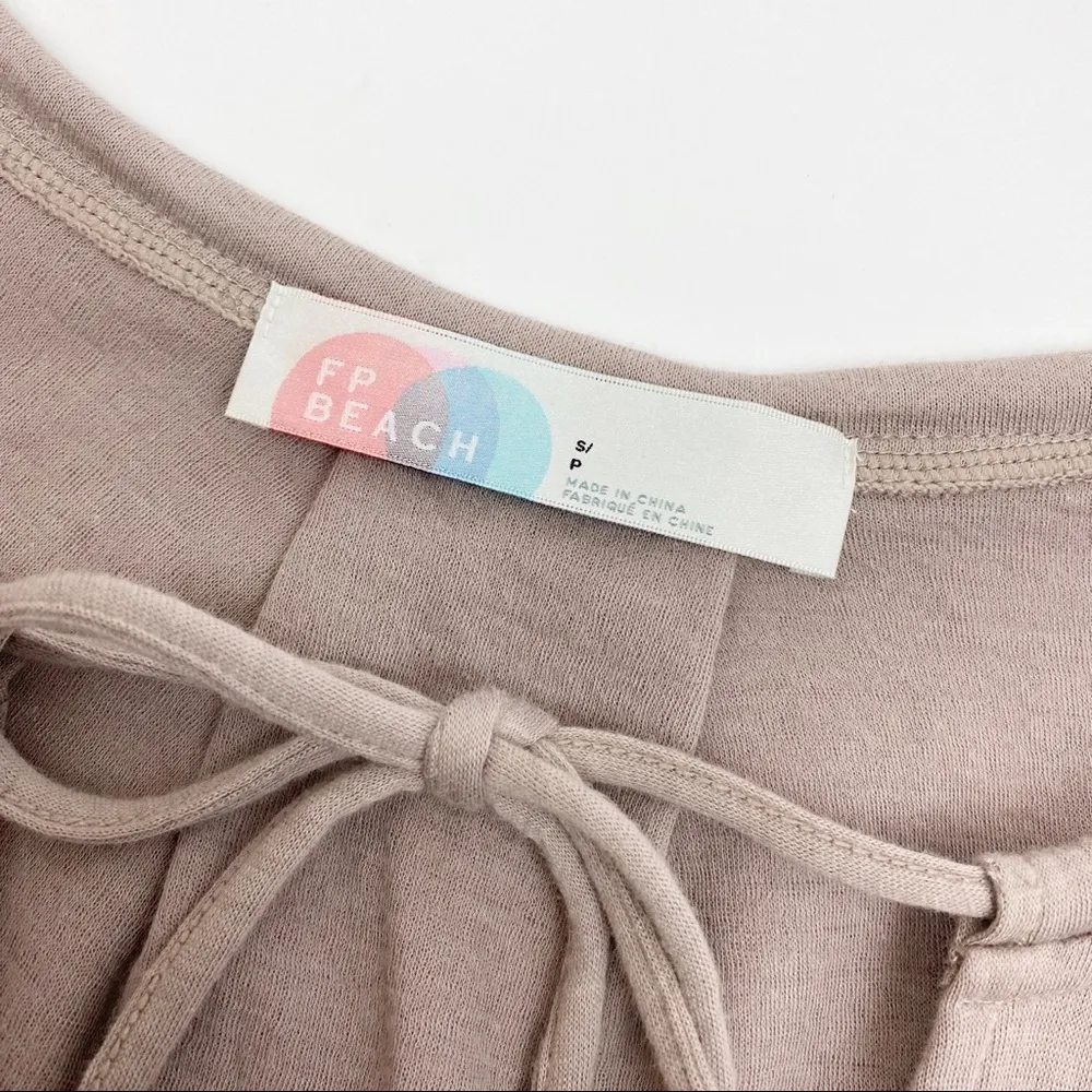 Free People Beach Cotton Midsummer Night Tiered Mini Dress: Tan/Stone/Taupe - Image 9