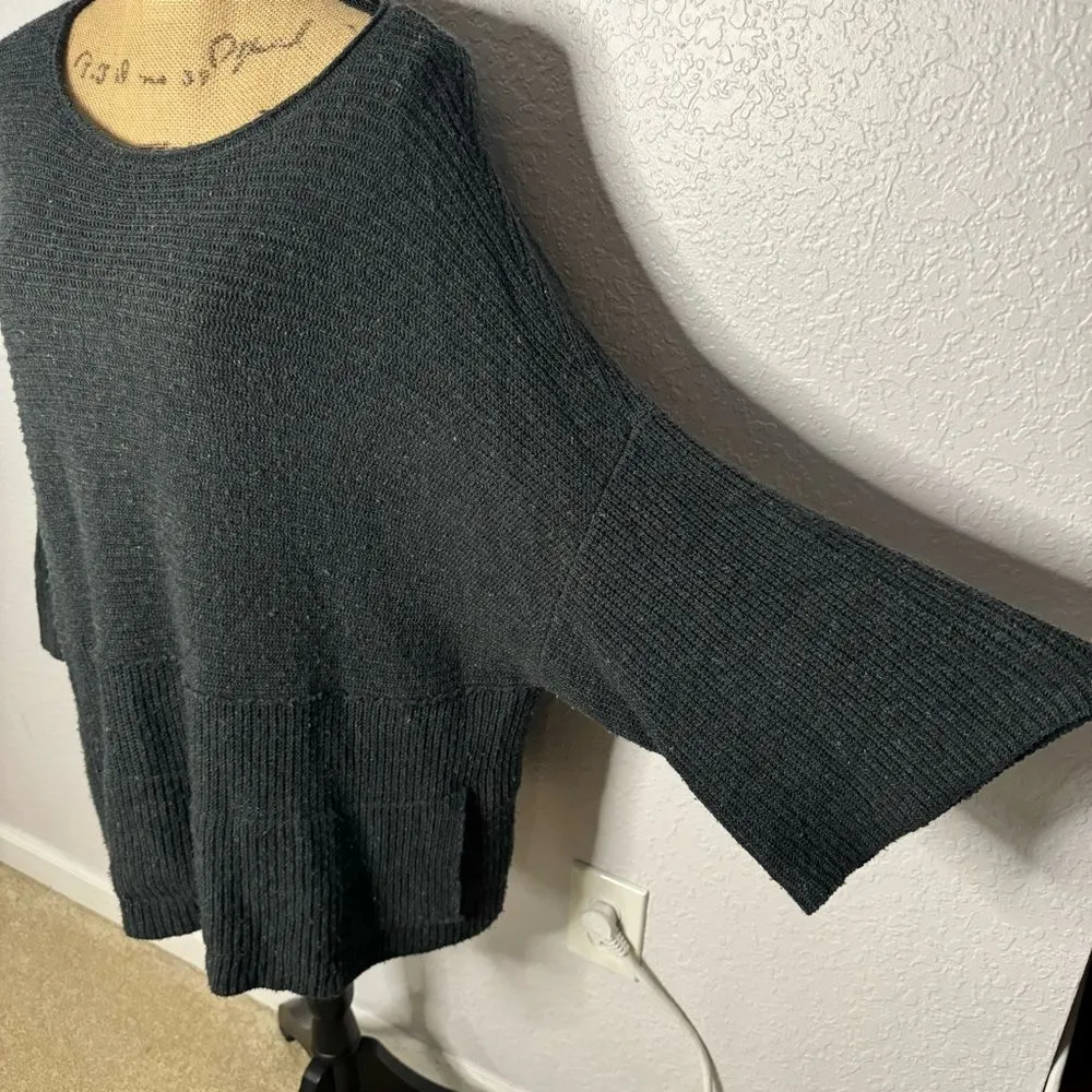 J Pure Jill Knit Dolman 3/4 Sleeve Pullover Sweater Size M Grey Wool Boat Neck Size M - Image 3