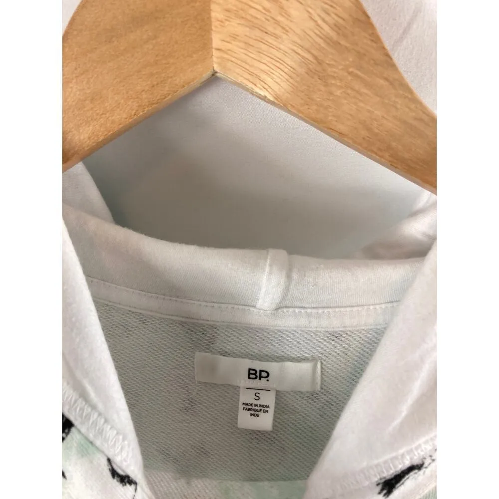 NWT BP. Hooded Pullover In Green Textured Sketch Journal Small - Image 3