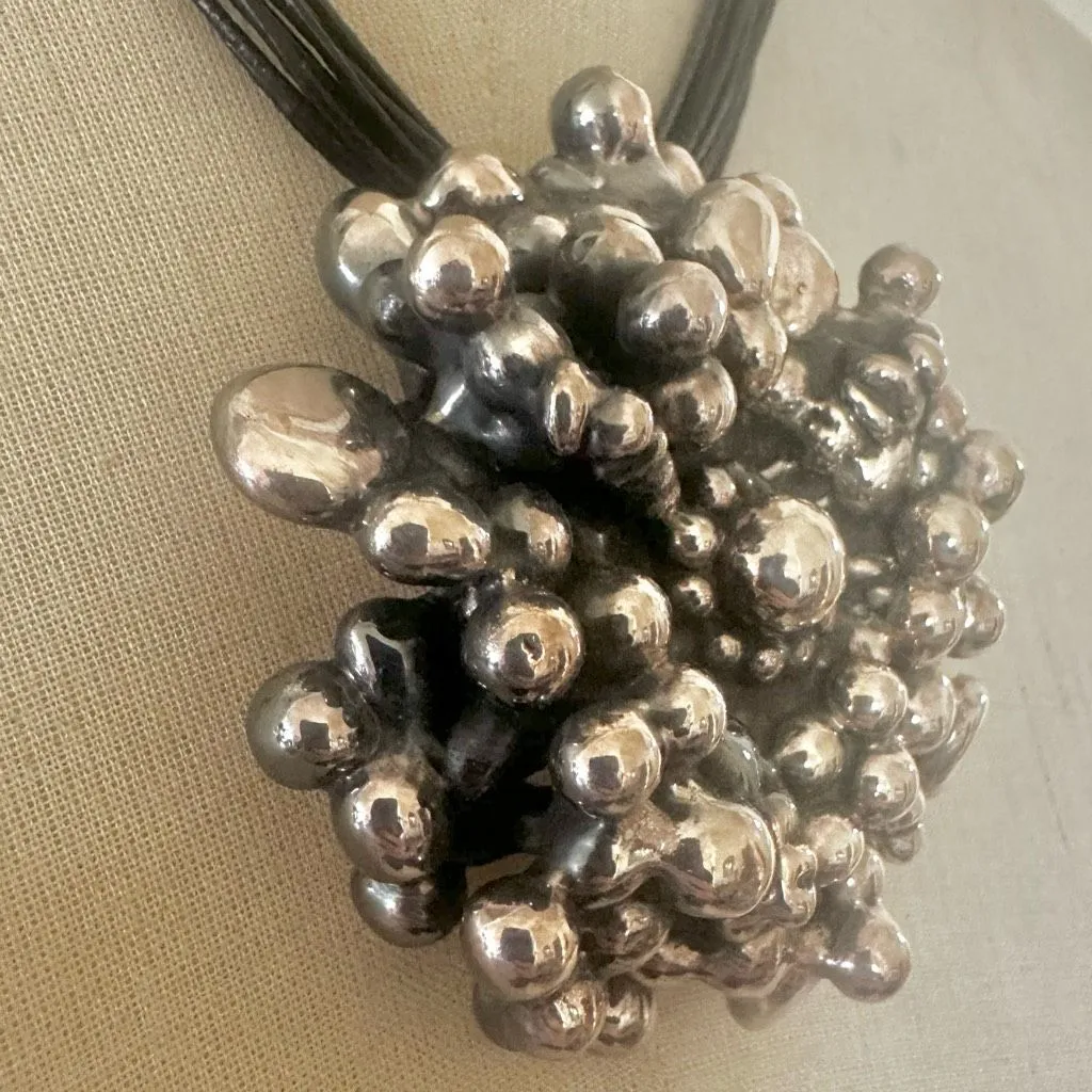 Israeli Sterling silver Electroform Bubble Pendant Necklace - Image 6