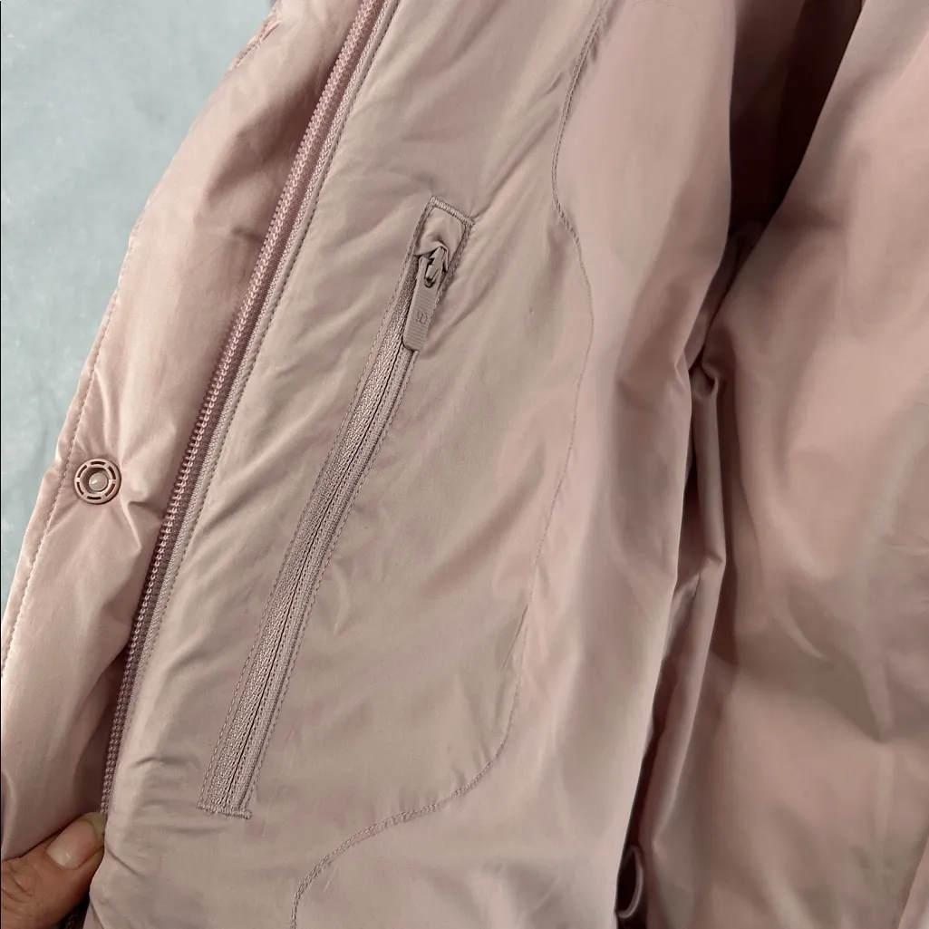 Lululemon Down Puffer Jacket Hooded Blush Pink Size 2 - Image 12
