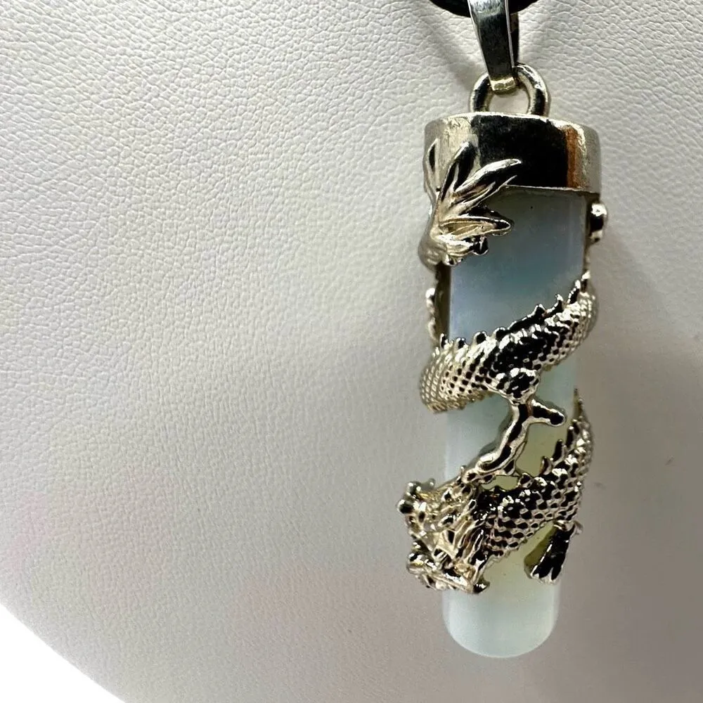 Opalite wrap around dragon pendant necklace - Image 10