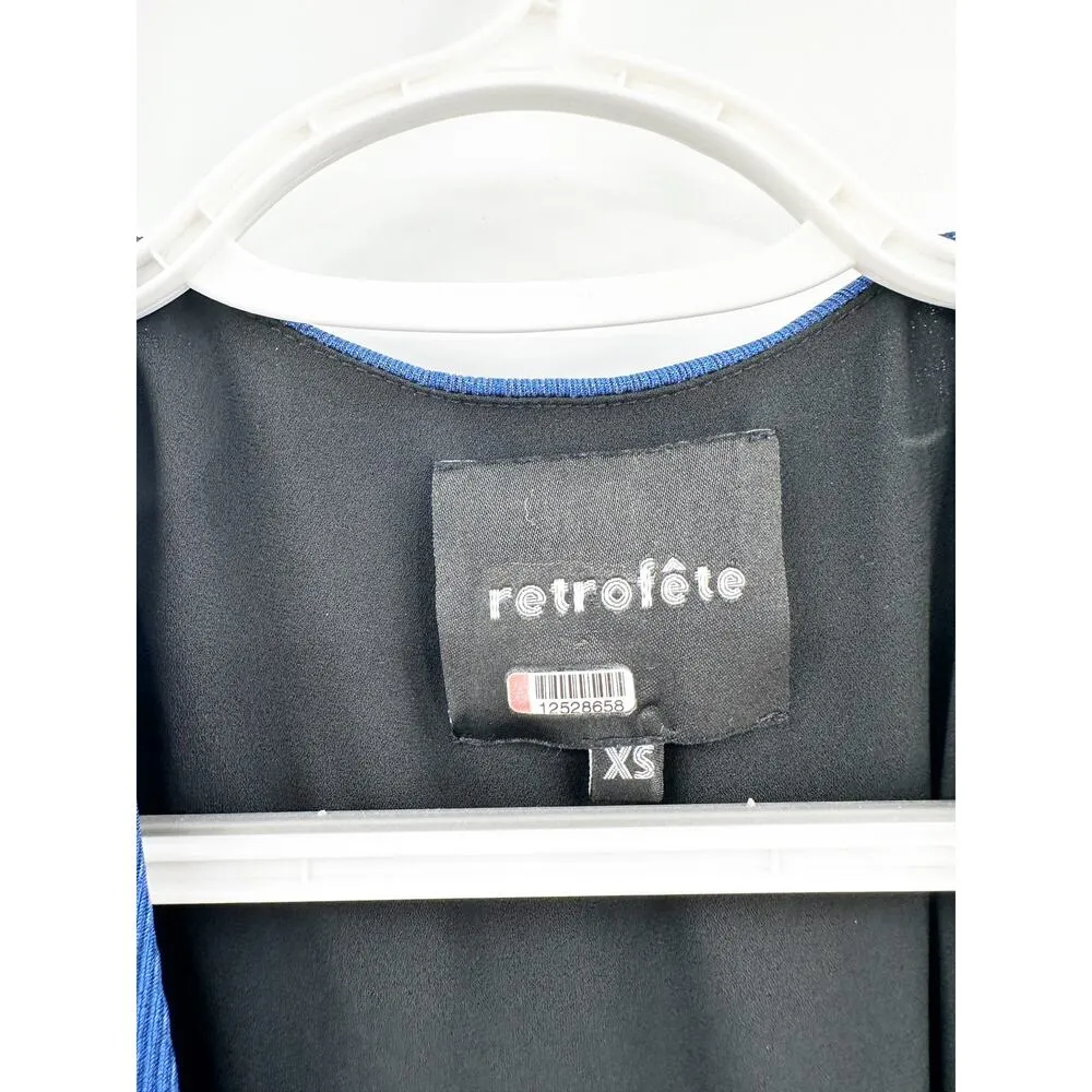 Retrofete Flora Royal Blue Maxi Wrap Dress XS FLAWED NO BELT - Image 3