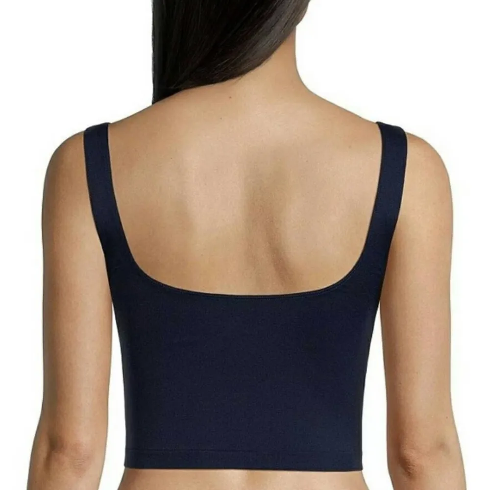 Scoop Neck Crop Top Navy Sleeveless Cropped Brami M/L New - Image 3