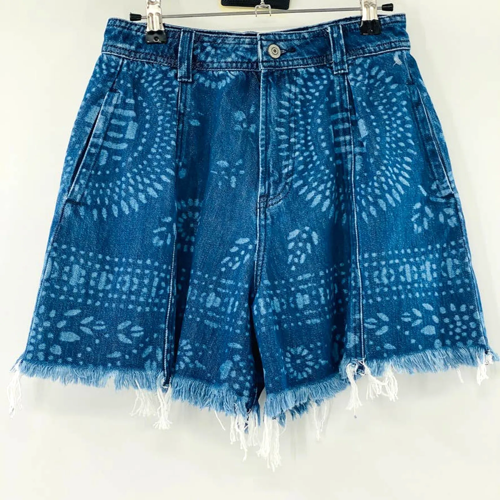 NEW Free People We The Free Amelie Printed A-Line Denim Jean Shorts Size 28 - Image 4