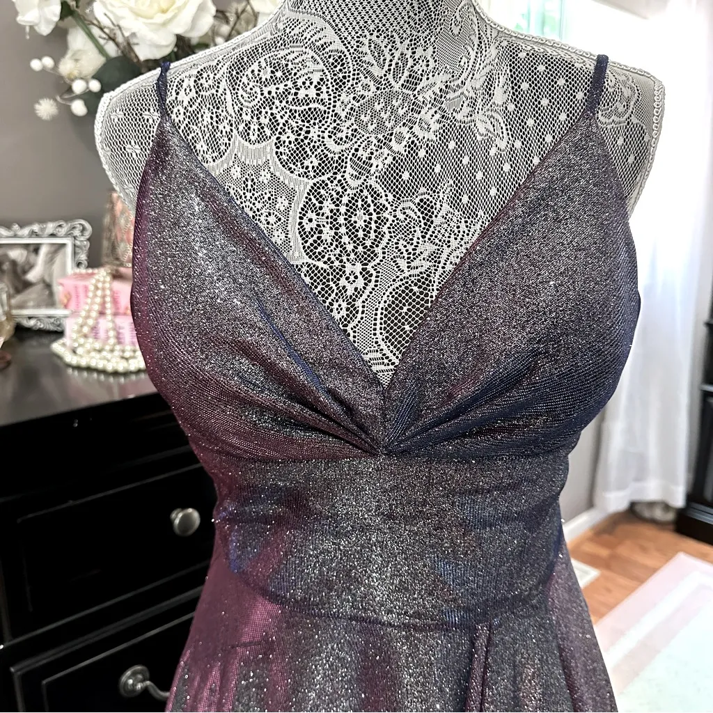 Blondie Nites by Stacy Sklar Glitter Iridescent Mini Dress Size 11 - Image 3