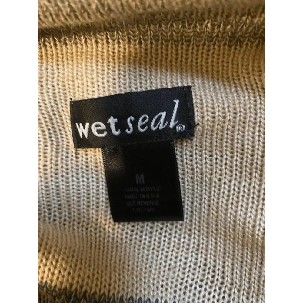 Wet Seal open front cardigan with fringe Tan Size M - Image 4