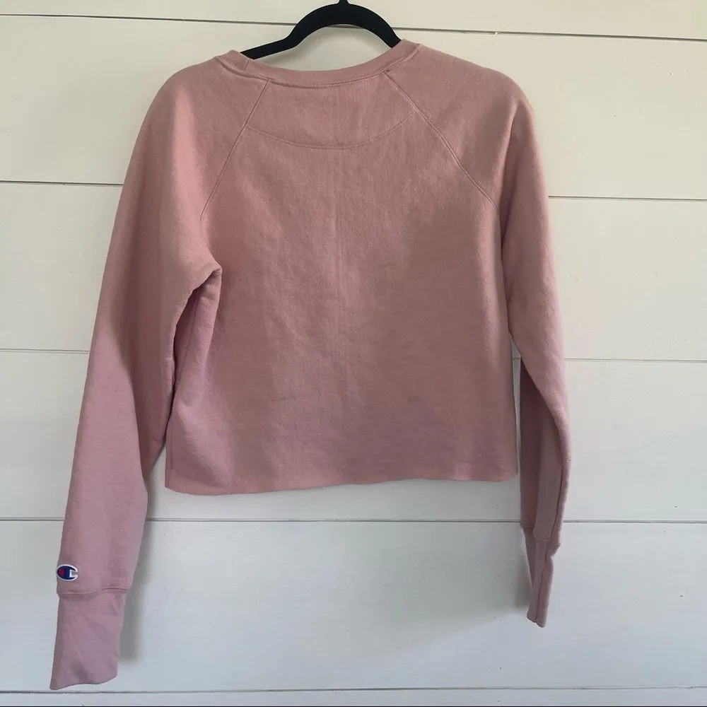 Pink Cropped Champion Sweatshirt Crew - Image 4