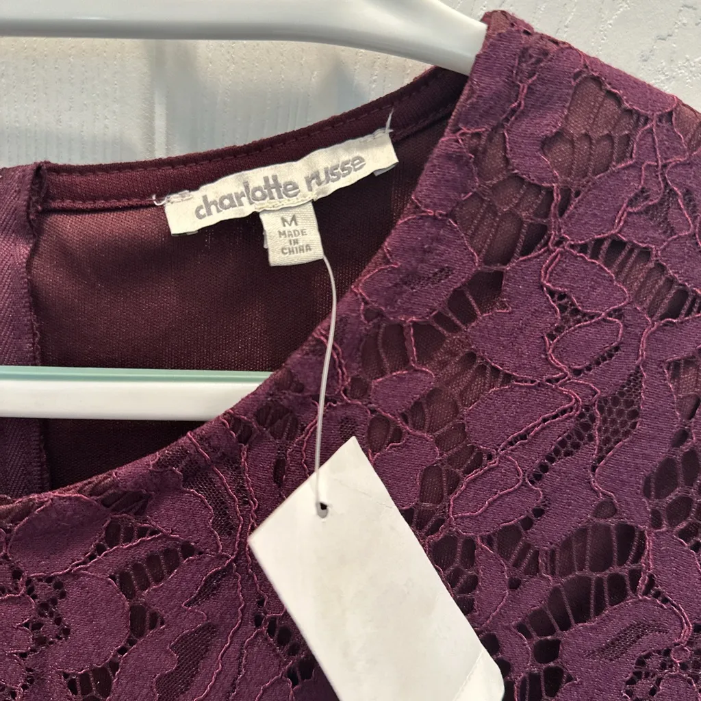 Charlotte Russe Lace Long Sleeve Romper - Image 2