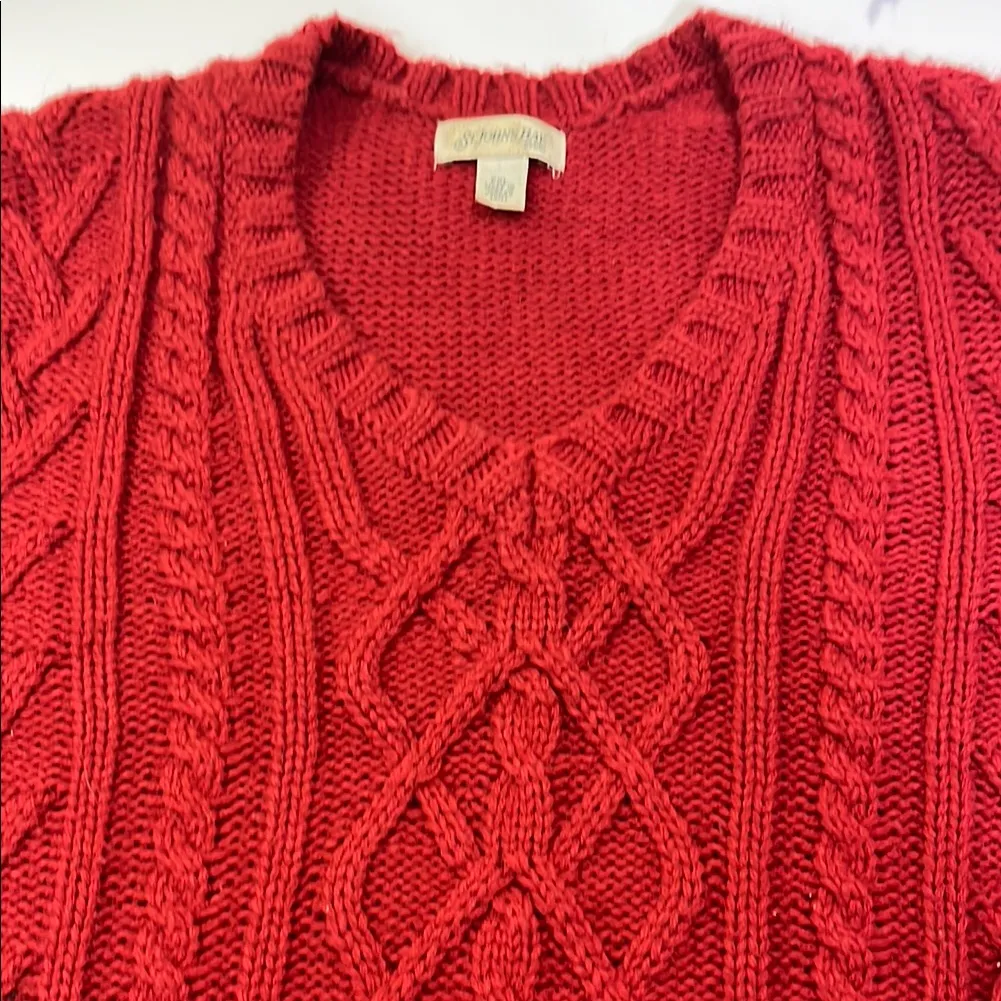 Red Cable Knit Sweater - Image 5