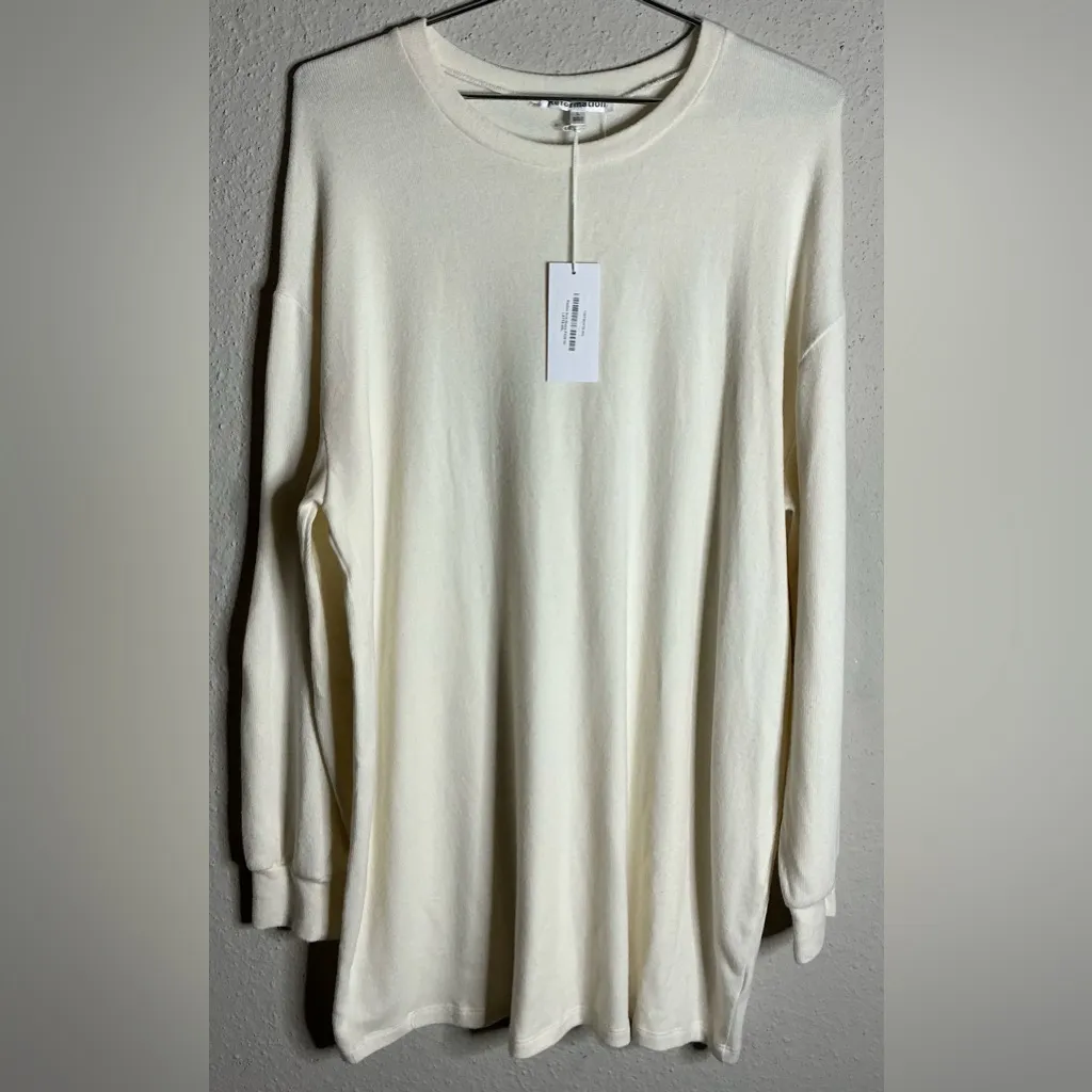 Reformation Cream Long Sleeve Mini Dress - Image 2