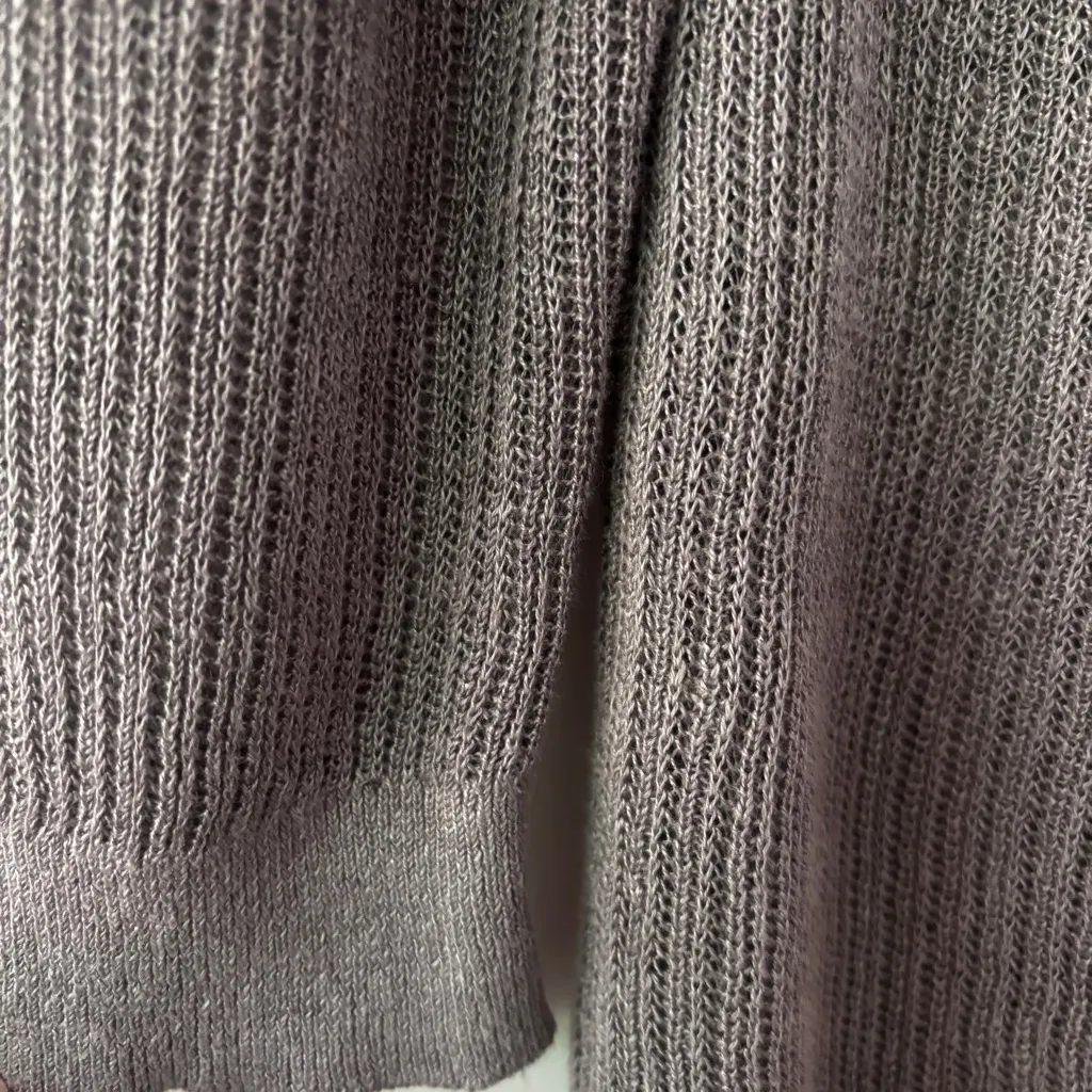 Garnet Hill Gray Grey 100% Linen Tunic Length Cardigan Size Small - Image 4