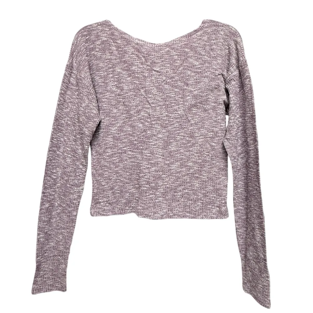 BONGO Purple Long Sleeve Crop Button Down Top - Image 2