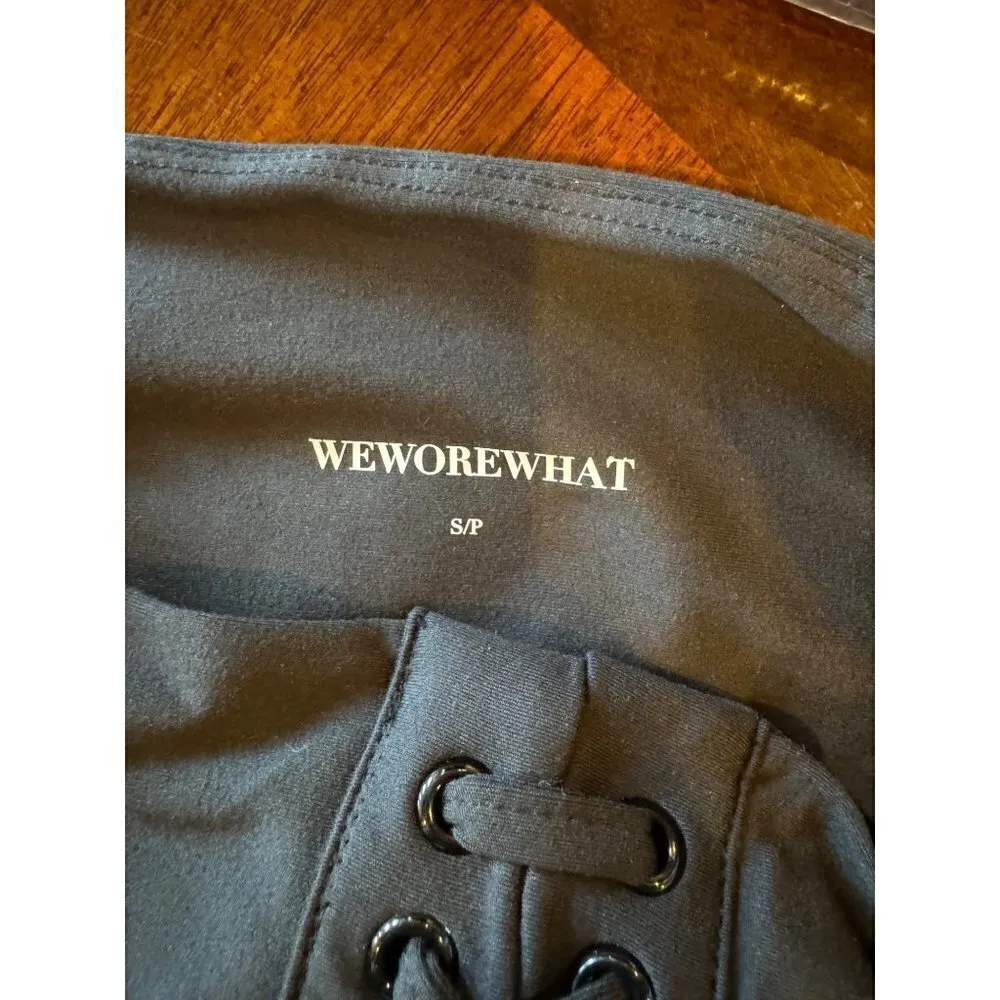 WEWOREWHAT Black Lace‎ Up Biker High Rise Athletic Shorts Size S NWT - Image 7