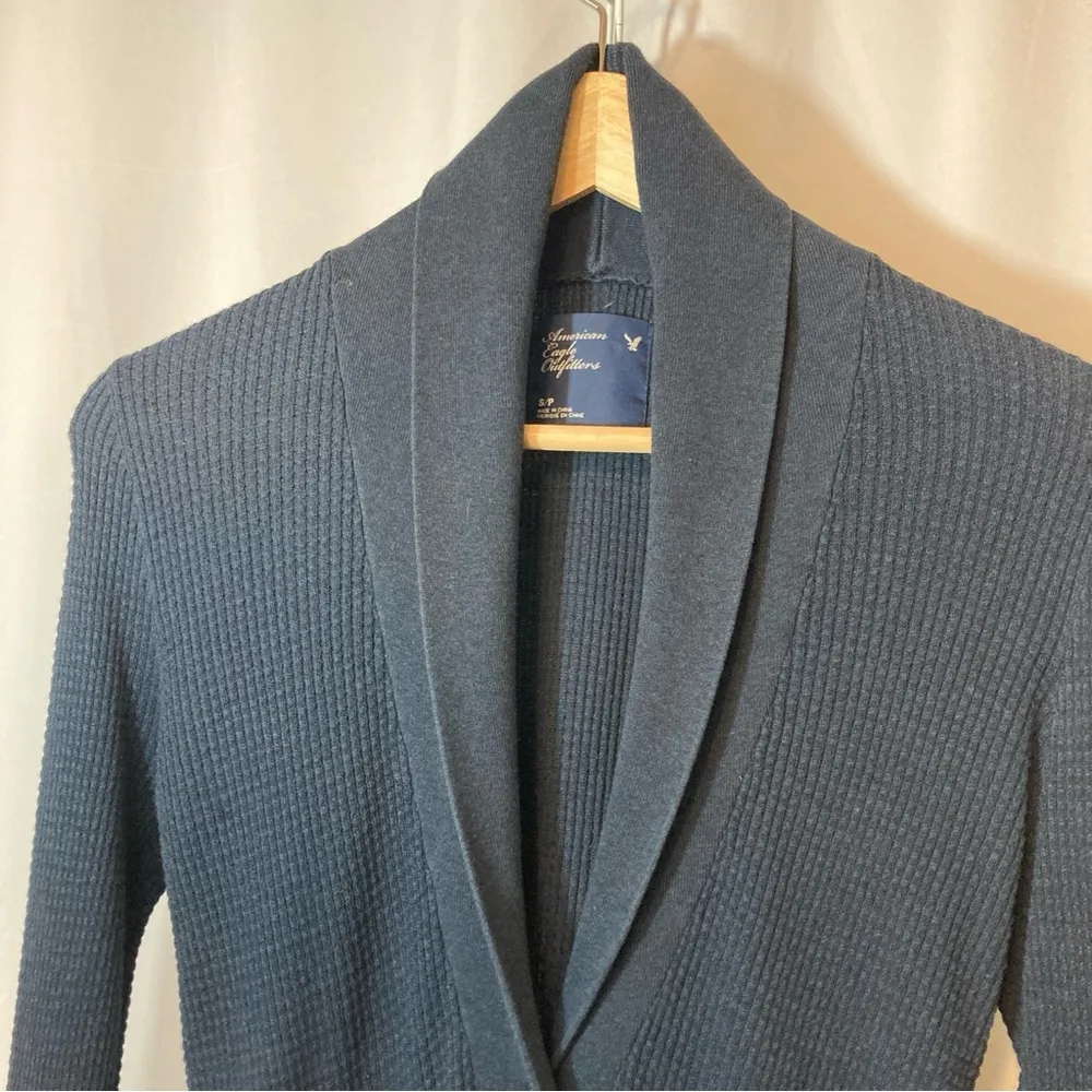 American Eagle Outfitters AEO Waffle Knit Button Front Collared Cardigan Sweater - Image 6