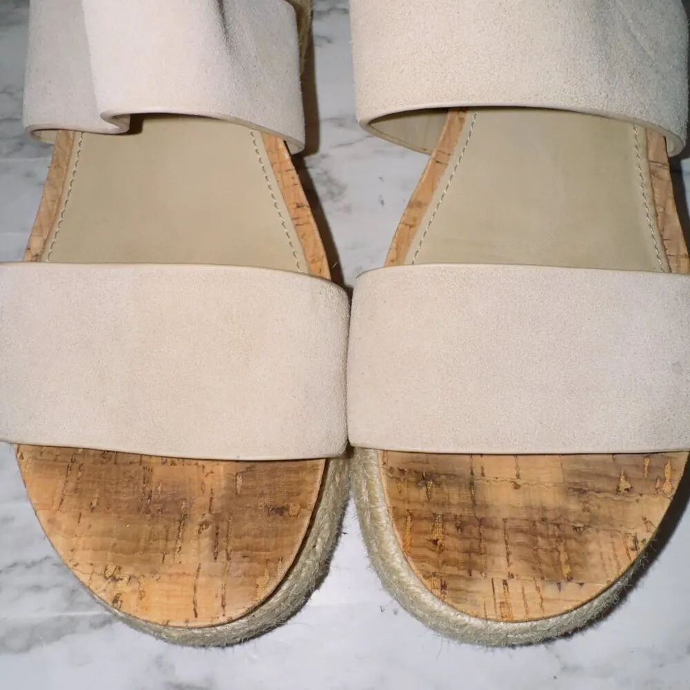 Marc Fisher Women's Beige Leather Upper Oria Espadrille Platform Sandal size 7M - Image 3